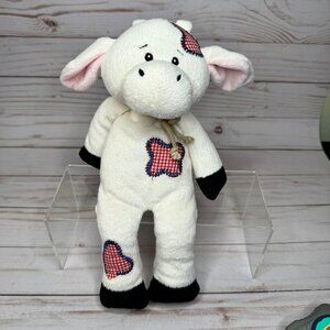 Baby Ganz Rodeo Friends Cow 10" Plush Animal Gingham Patches Black Hooves